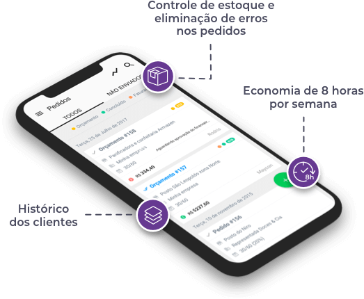 Ilustração de um smartphone utilizando o Mercos